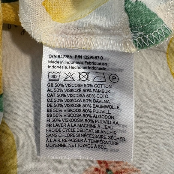 Lemon Print Summer Long Sleeve Midi Dress Size Medium - Picture 12 of 13